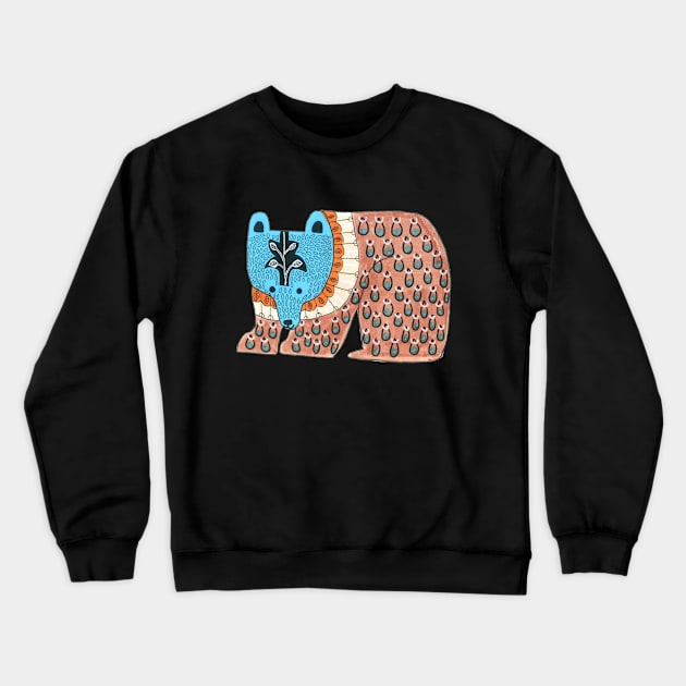 Pattern Bear Crewneck Sweatshirt by DoodlesAndStuff